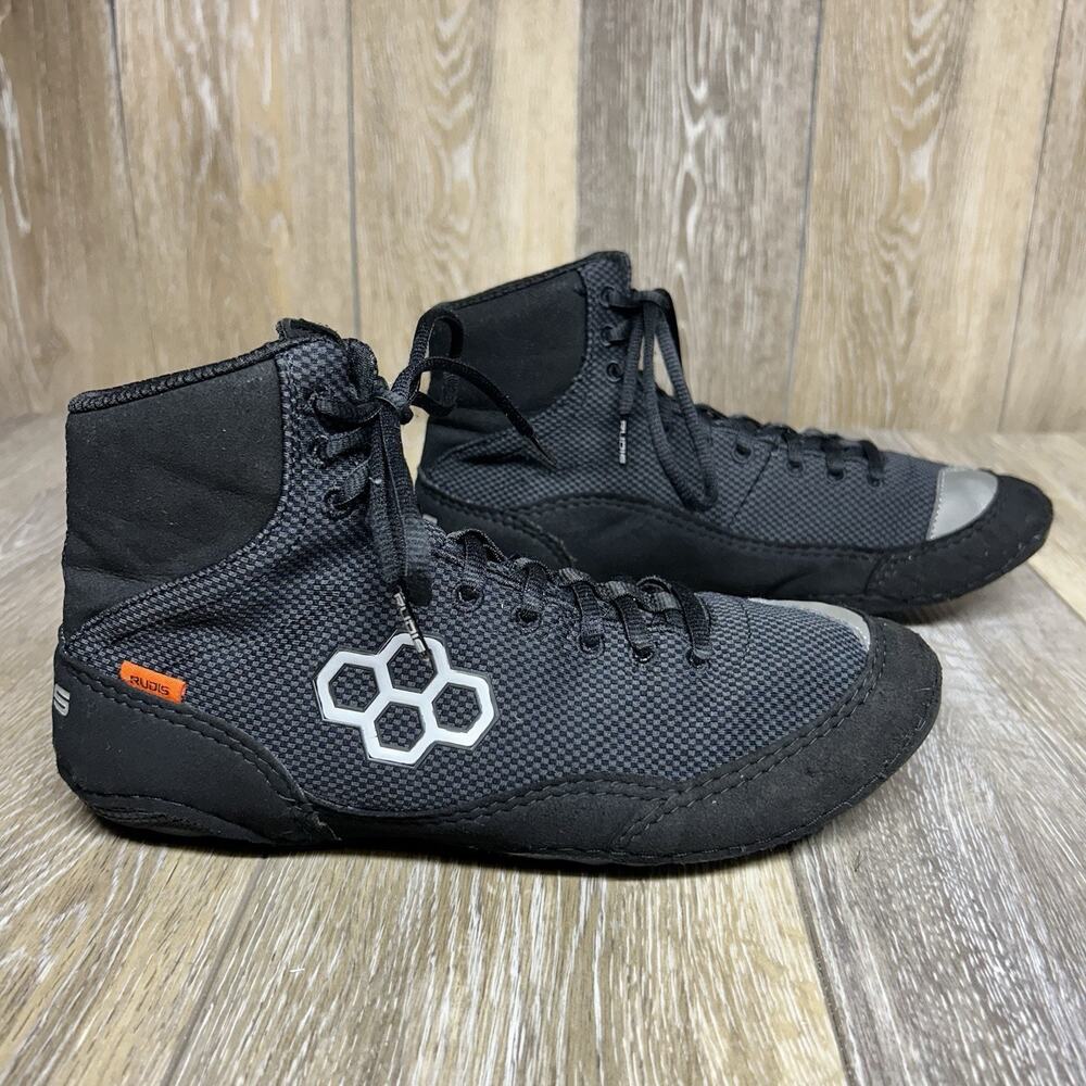 Rudis Wrestling Lace Up Mens US Size 8 Black Gray Athletic Sneaker Shoes Boots